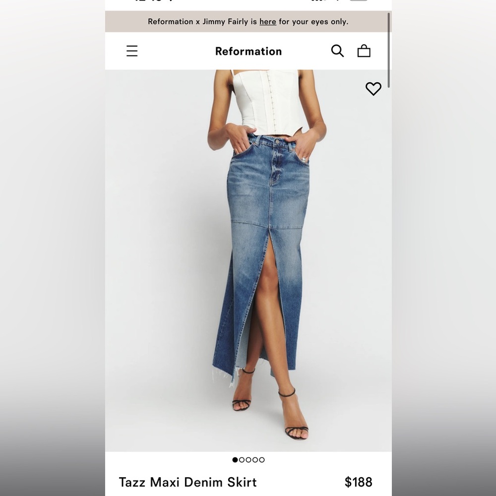 Reformation Tazz maxi denim skirt
